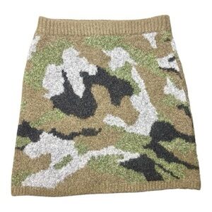 AQUA Camouflage Knit Mini Skirt